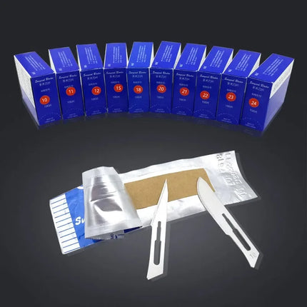 300pcs/3Box Disposable Medical Carbon Steel Sterile Surgical Blades for Eyebrow,Dental,Dissection, Podiatry, Grooming, Lab
