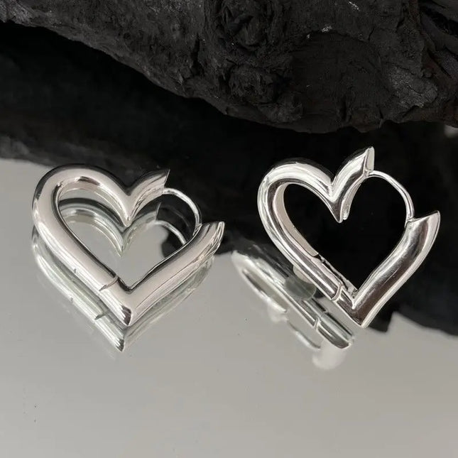 925 Sterling Silver Heart LOVE Wedding Hoop Earrings for Women Engagement Luxury Jewelry Accessories Gifts