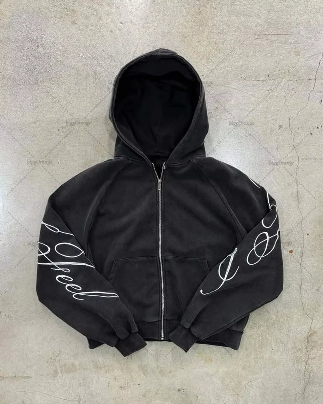 American Street Fashion Trend Joker Zipper Hoodie Women Harajuku Y2K New Hip Hop Punk Loose Sweatshirt Couple Casual Warm Hoodie