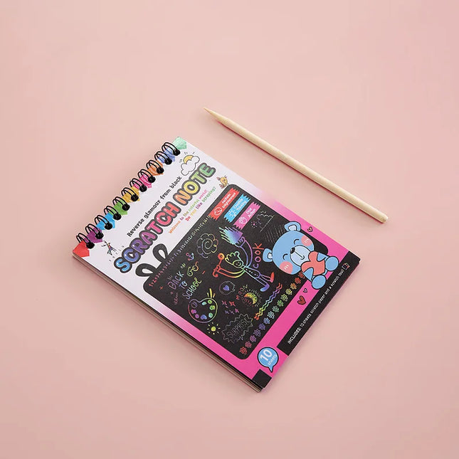 Cartoon Dazzling Colorful Scratching Paper Set Primary School Students Children Kids Drawing Toys Graffiti Scratch Painting Book