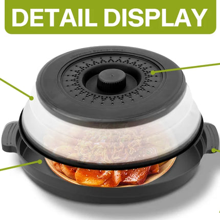 Microwave Food Splatter Cover Foldable Multifunction Splash Collapsible Guard Kitchen Gadget Colander for Meal Steaming Tray
