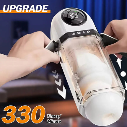 Sex Toys for Men Automatic Male Masturbator Cup Telescopic Sucking Penis Stimulator LCD Dual Handle Real Pocket Pussy Adult Good