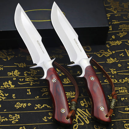 M390 steel outdoor knife, full Tang integrated steel, high hardness straight knife, portable, durable self-defense camping knife