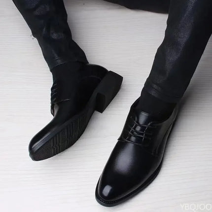 2025 New Fashionable Versatile Men's Height-Increasing Shoes, Spring British Casual Business Flats, Comfortable Casual Shoes
