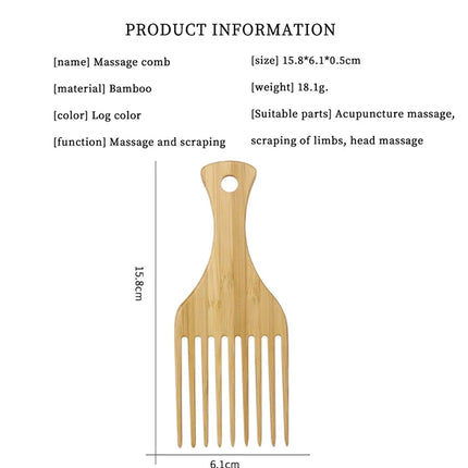 1 wooden and bamboo wide teeth inserted into the comb, curled hair, anti-static salon hair styling tool