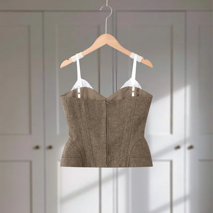 Sexy Slim Red Tube Top Women's Fashion Sleeveless Backless Solid Closed Waist Sling Female 2026 Spring Summer Lady Vest Party