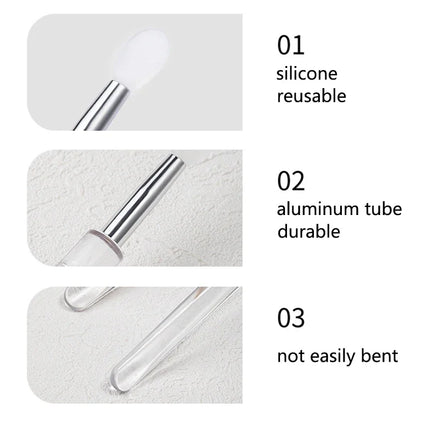 1/3/10pcs Portable Silicone Lip Brush with Cover Soft Multifunction Lip Balm Applicator Lipstick Lipgloss Makeup Brush Reusable