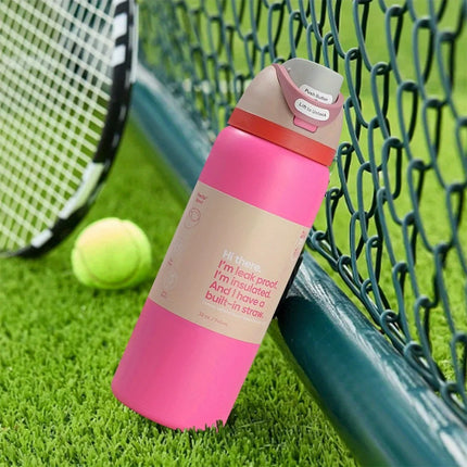 New Iced Bottle Water Bottle Stainless Steel Thermos Cup Cold Straw Iced Coffee Mug Sports Kidsren's Water Cup 24Oz