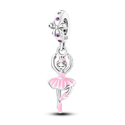 Charm Hot Sales 925 Sterling Silver Charms Beads CZ pave Round Charms Fit Original Bracelet Necklace Charms Jewelry Gift DIY