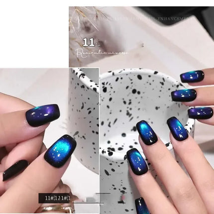 Double Light Romantic Cat Eye Magnetic Gel Nail Polish Sparkling Rainbow Colorful Soak Off Nail Art Gel Varnish Semi Permanent