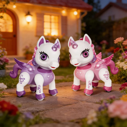 Exquisite Pets RC Interactive Unicorn Puppy Toys 2.4GHz Rechargeable Dancing Light Sound For Kids Toddlers