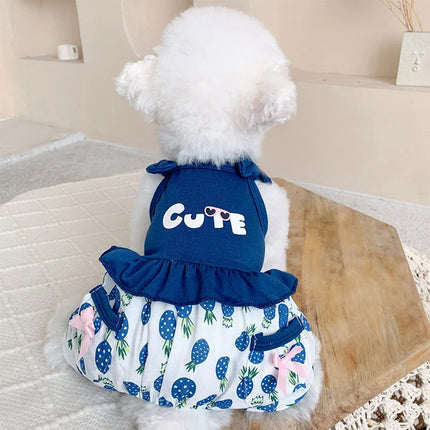 Cute Vest Summer Rompers Jumpsuit For Small Medium Dogs Pink Blue French Bulldog Yorkshire Pet Clothes With Cooling Pants XXXL