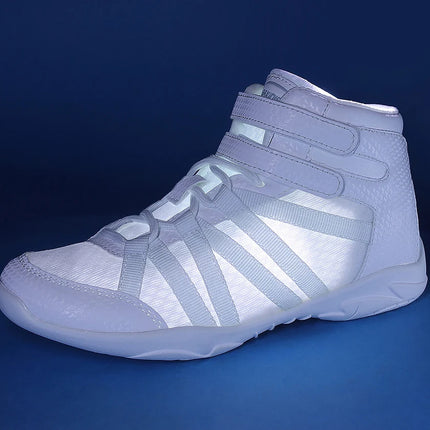 BAXINIER Girls White High Top Cheerleading Shoes Lightweight Youth Cheer Competition Sneakers kids Training Dance Tennis Shoes