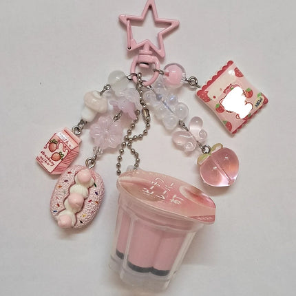 Super cute pudding jelly keychain handmade aesthetic design Y2K