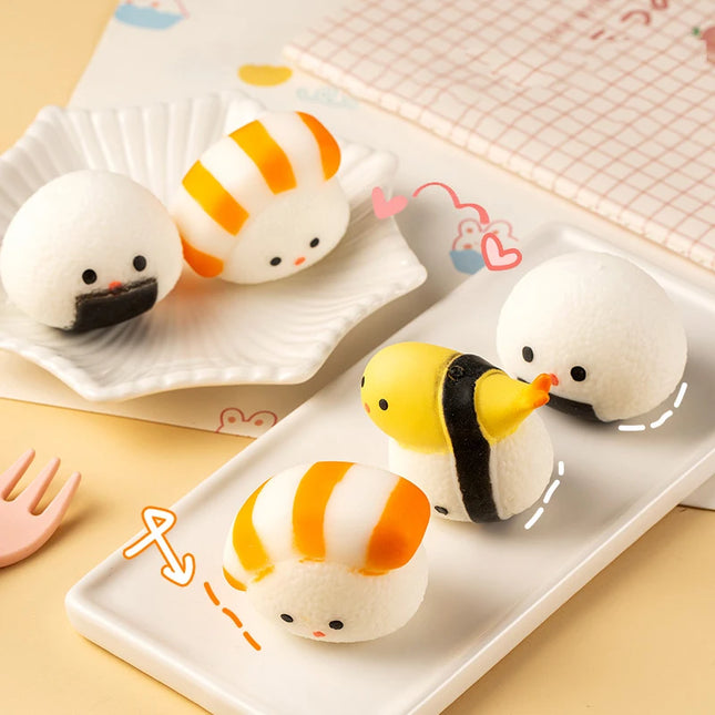 Sushi Squishy Food Simulation Toy Soft Sensory Squeeze Anti-Stress Ball Mochi Squishy Abreact Vent Toy Party Gift Bag Stuffers