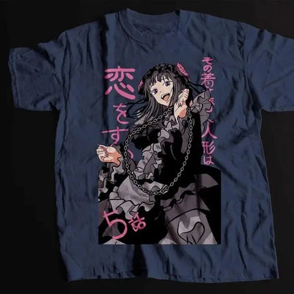 My Dress-Up Darling Marin Kitagawa Gothic Outfit Anime Graphic T-Shirt – Dark Style Character Print Cotton Apparel for Anime