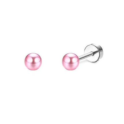2PCS/Set Stainless Steel Heart Moon Earbone Stud Screw Ball Stud Earrings for Women Fashion Ear Tragus Cartilage Body Piercing