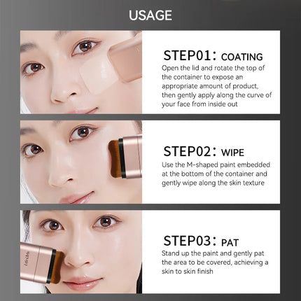 Moisturizing Foundation Stick Lasting Facial Concealer Cream Stick Full Coverage Waterproof Face Base Makeup Flawless Cosmetics