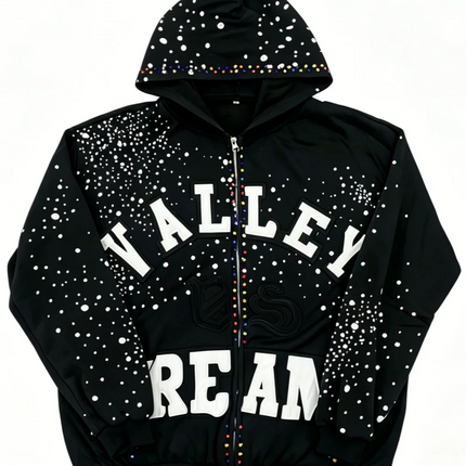 2026 New Retro Y2K Hot Diamond Letter Printed Sports Set, Hip Hop Punk Street Trendy Personalized Fashion Zipper Hoodie Pants