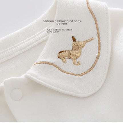Baby Lapel Long Sleeve T-shirt New Pure Cotton Base Layer Top For Infants Toddlers