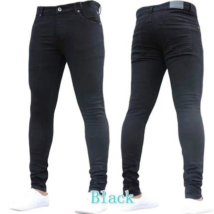 New 2025 high-quality Fashion Casual Cotton Business Black Denim Pants Male Trousers Men's Stretch Regular Fit Jeans S-XXXL