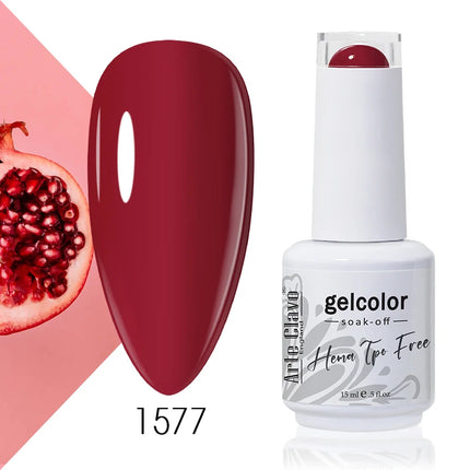 Arte Clavo Red Color Series Nail Polish UV Soak Off Varnish 15ml Manicure Nail Art Long-lasting Hema Tpo Free Gel Nail Polish