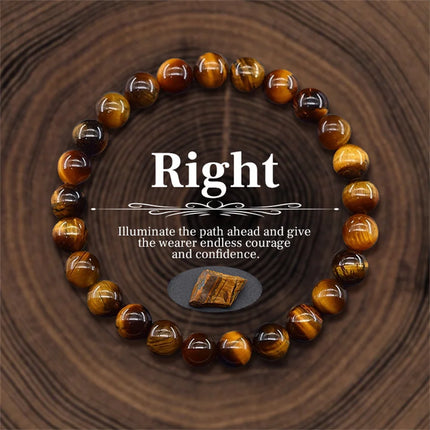 Women Natural Stone Bracelet Amethyst Quartz Tiger Eye Crystal Beads Bangles Men Health Wealth Lucky Reiki Healling Jewelry Gift
