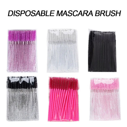 New 100pcs Eyelash Extensions Brush Microbrush for Eyelashes Spoolie Brushes Eyebrow Comb Brushes Makeup Cosmetic Tools HZS24