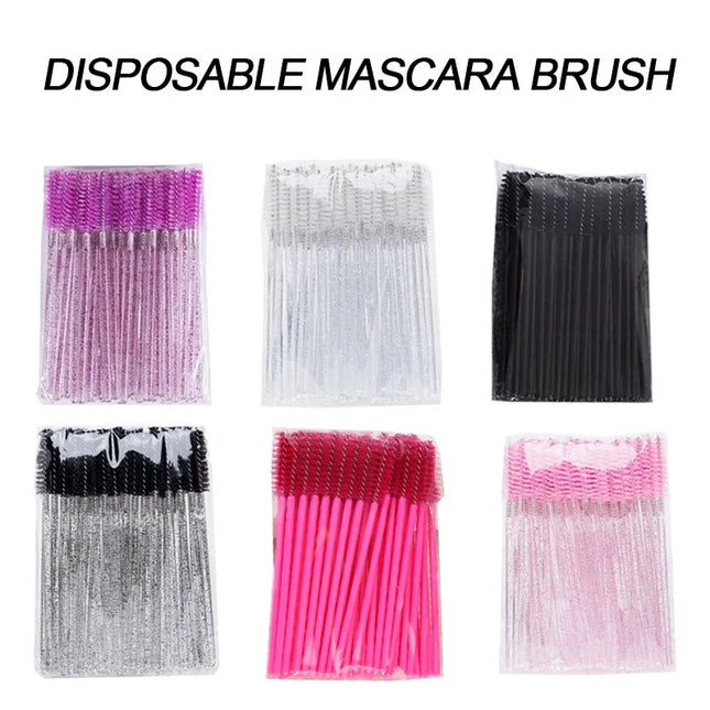 New 100pcs Eyelash Extensions Brush Microbrush for Eyelashes Spoolie Brushes Eyebrow Comb Brushes Makeup Cosmetic Tools HZS24