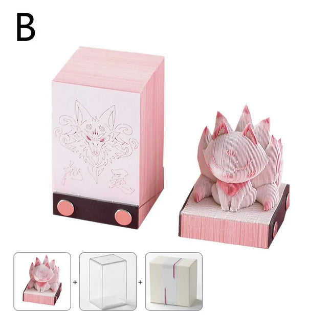3D Notepad Cute Bunny 3D Memo Pad Animal Sticky Note Art Notes Block Office Accessories Birthday Gifts For Kids Friends