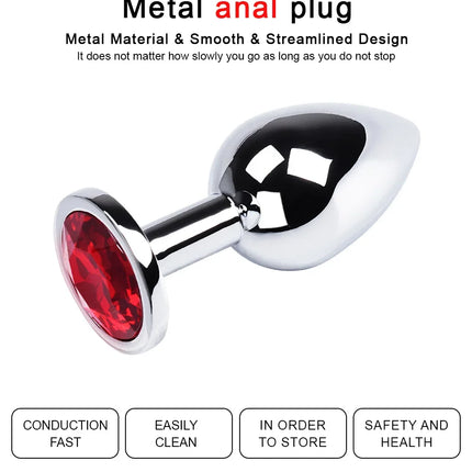 Anal Plug Jewelry Colorful Crystal Anal Plug Stimulator Anal Massage Dilatancy Toys G-point Massage Sex Wellness Adult Pleasure