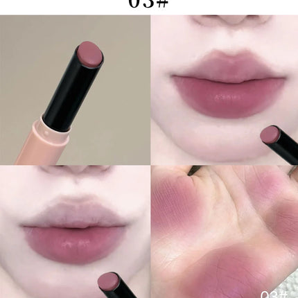 Rouge à Lèvres Violet Gris Fumé Fini Velours Mat Application Douce Mousse à Lèvres Teinte Lèvres Imperméable Brillante Effet Miroir Maquillage Non Décolorant