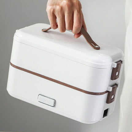 110V/220V Electric Lunch Box Portable Food Fast Heating Lunch Box 304 Stainless Steel Warmer Multi-Layer Office Lunch Box 800ml