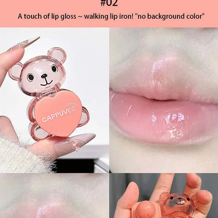 Cappuvini Soft and Cute Bear Lip Balm Moisturizing and Hydrating, Reduces Lip Lines, Non-Greasy, Limited Edition for Christmas and Halloween, Autumn and Winter Lip Care.