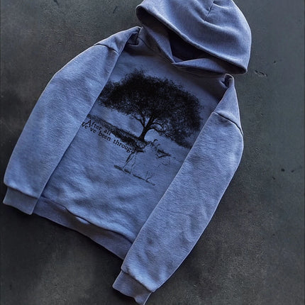 Summer New Printed Pocket Less Sweatshirt Long Sleeved Pullover Hoodie Retro Jacket Street Wear Y2K