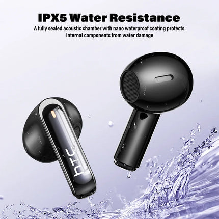 HTC NE70 Bluetooth Earphones Touch Screen TWS in-Ear Wireless Headphones AI Translator Noise Reduction Earbuds Game Heatset