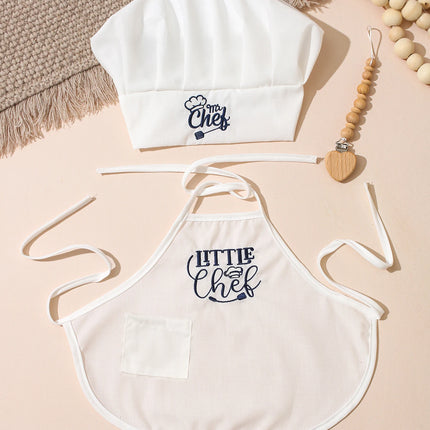 Ylsteed 2Pcs Newborn Embroidered Photography Clothes Girls Boys Aprons Chef Hats Suitable For Taking Pictures Little Chefs-HD