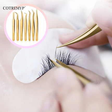 Precision Tweezers For Lashes  DIY Eyelash Extension Applicator Tools Stainless Steel Hair Removal tweezer professional makeup