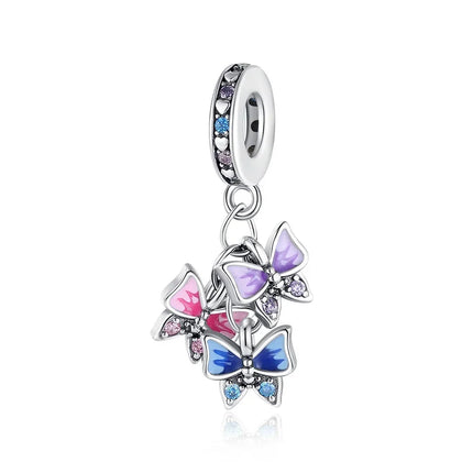 Original Charms 925 Sterling Silver Butterfly Pendant Dragonfly Flowers Bead For Women Necklace DIY Bracelet Fine Jewelry Gift