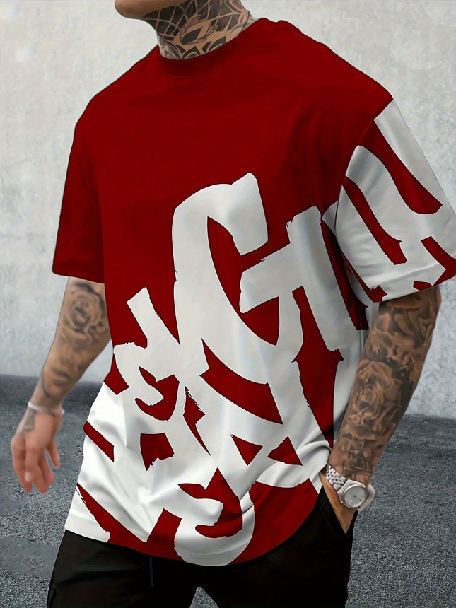 2025 New Summer Personalized Letter Printed Comfortable and Breathable Round Neck T-shirt Outdoor High Street Top