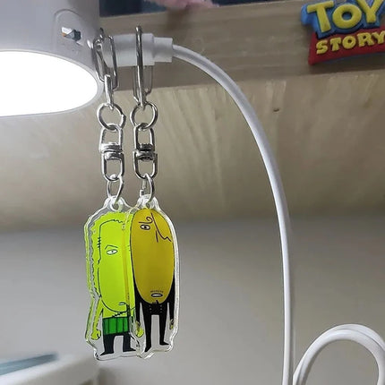 Anime Roronoa Zoro Vinsmoke Sanji Cosplay Keychain Abstract Funny Acrylic Pendant Keyring Key Chain Bag Ornament Accessory Props