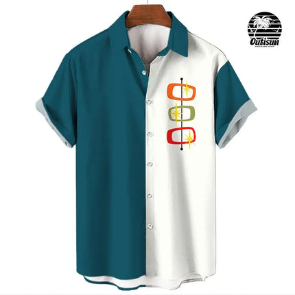New Hawaiian Shirts for Men Casual Button Down Short Sleeve Unisex Striped 3D Print Summer Beach European Size S to 5XL