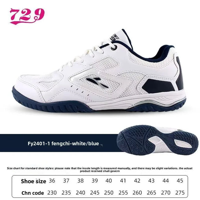New 729 table tennis shoes for men, breathable and women, anti slip, professional competition and training sports shoes