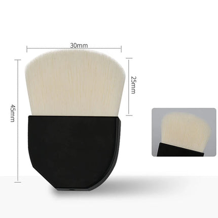 1PCS Professional Ultra-Thin One-Line Foundation Brush Crescent-Shaped Short Handle Soft Bristle Mask Brush
