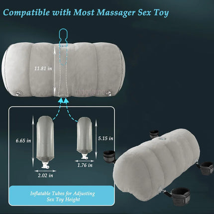 Sex Pillow Couples Sex Toys, SM Product Heart Shaped Inflatable Cushion Furniture for Bedroom Dildo Mount, Cross Strap, Nipple C