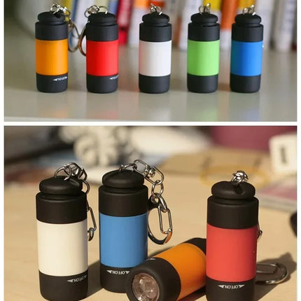 USB Rechargeable LED Multifunctional Strong Light Pocket Keychain Flashlight Waterproof Outdoor Hiking Camping Mini Flashlight
