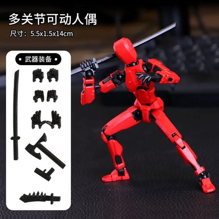 Multi-jointed, transformable robot 3D-printed action figure with 13 joints, DIY assembly gift for adults, parents, and children