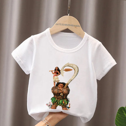 Hot Sale Moana Ocean Romance Princess Print Cute Kids T-Shirts Girls Clothes Baby Boys Short Sleeve T shirt Summer Children Tops
