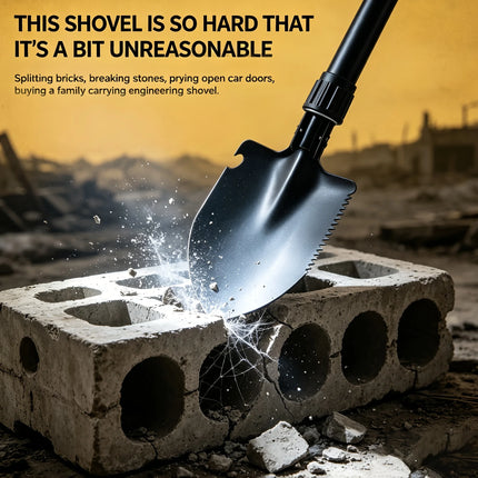 5-in-1 Folding Camping Shovel, Steel Digging Tool with Saw & Opener, Portable Outdoor Garden Digger for Men