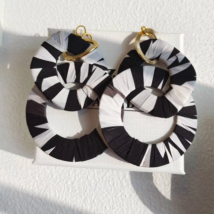 Original Design Handmade Custom Silk Earrings Exaggerated Large Hoops Fashionable Minimalist Women's Large Loop Earrings